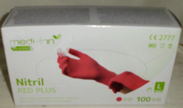 100 pcs. Nitrile disposable examination gloves size L red